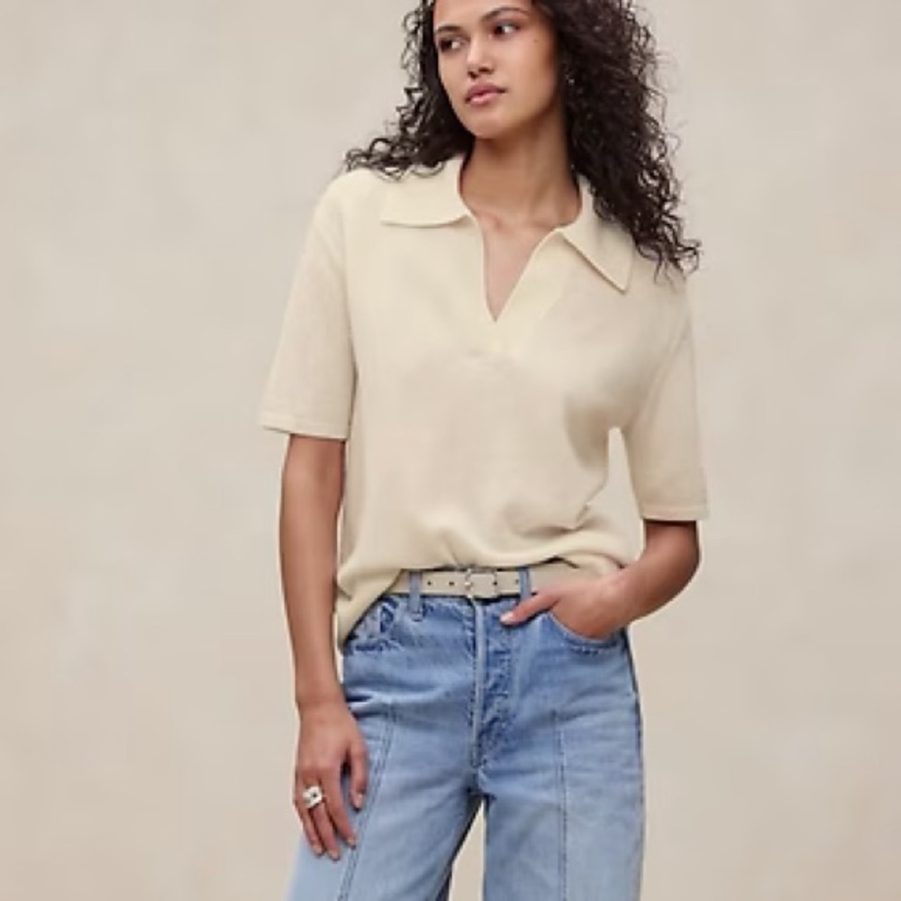 Banana Republic Cashmere Loose Polo Sweater